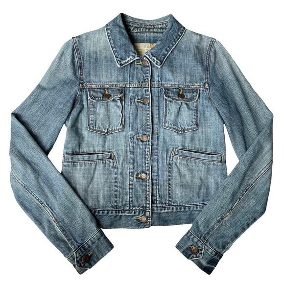 Abercrombie & Fitch Vintage 90s Y2K Distressed Denim Jean Jacket – Size M - Picture 2 of 11